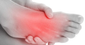 Laser therapy providing relief for foot pain.